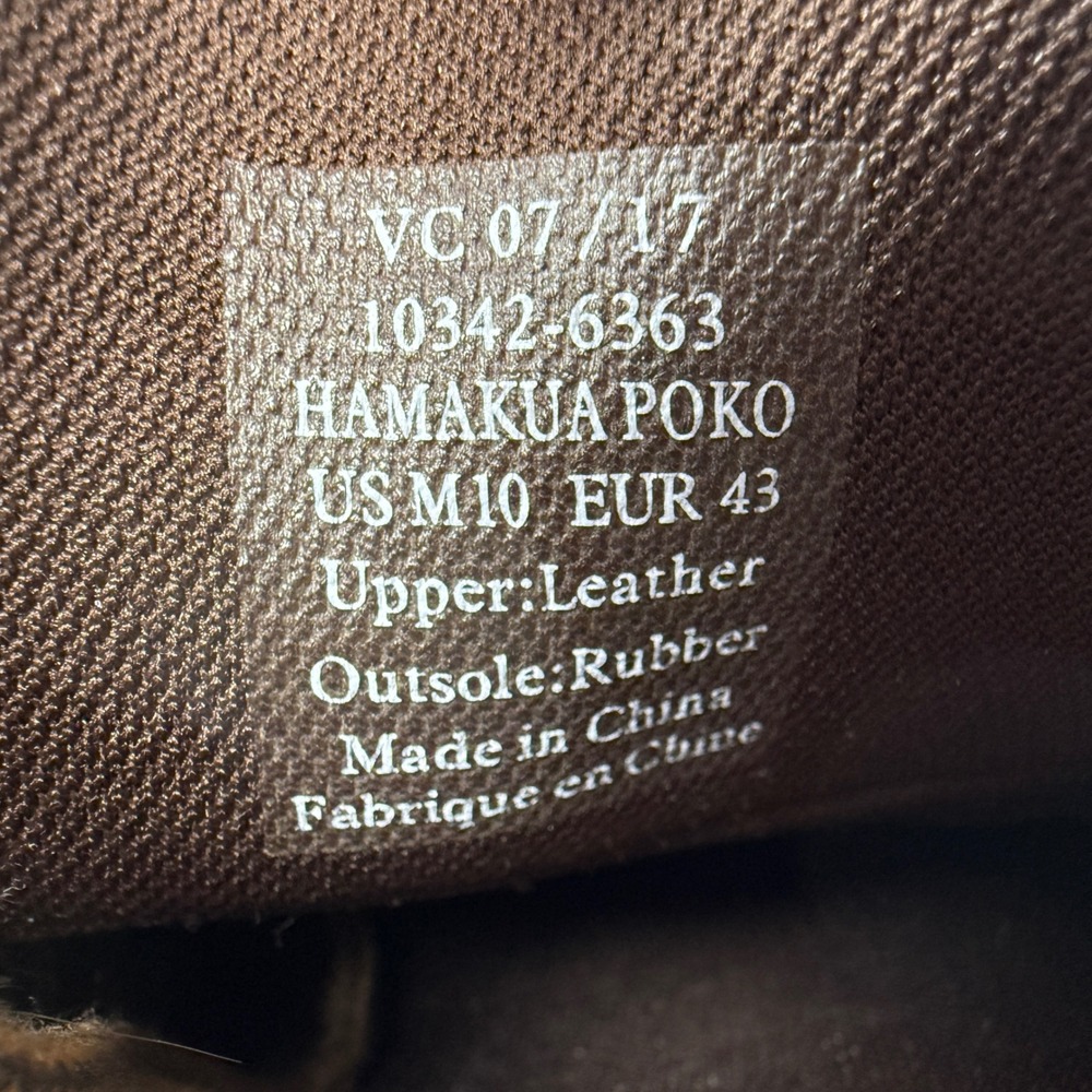 OluKai Hamakua Poko Lace Up‎ Shoes Men 10 Convertible Slip On Heel Brown Leather - Picture 12 of 12